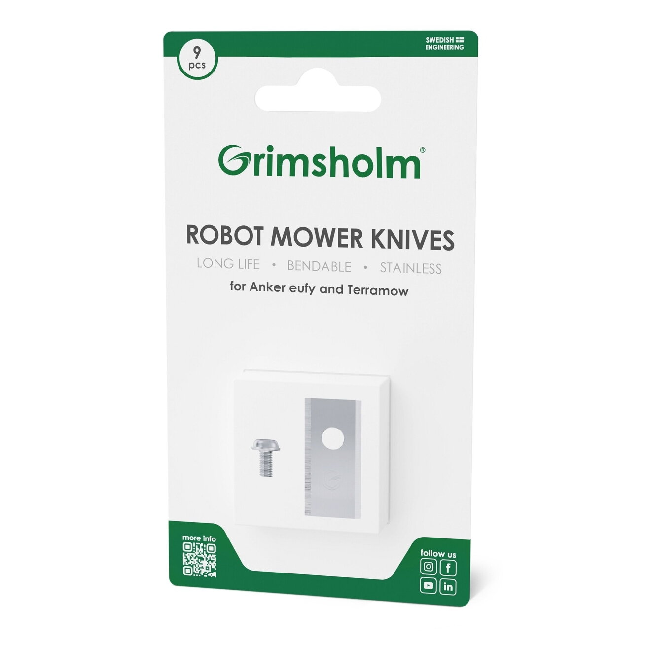 Grimsholm peiliukai skirti Anker eufy ir Terramow robotams 9 vnt. Grimsholm peiliukai skirti Anker eufy ir Terramow robotams 9 vnt.