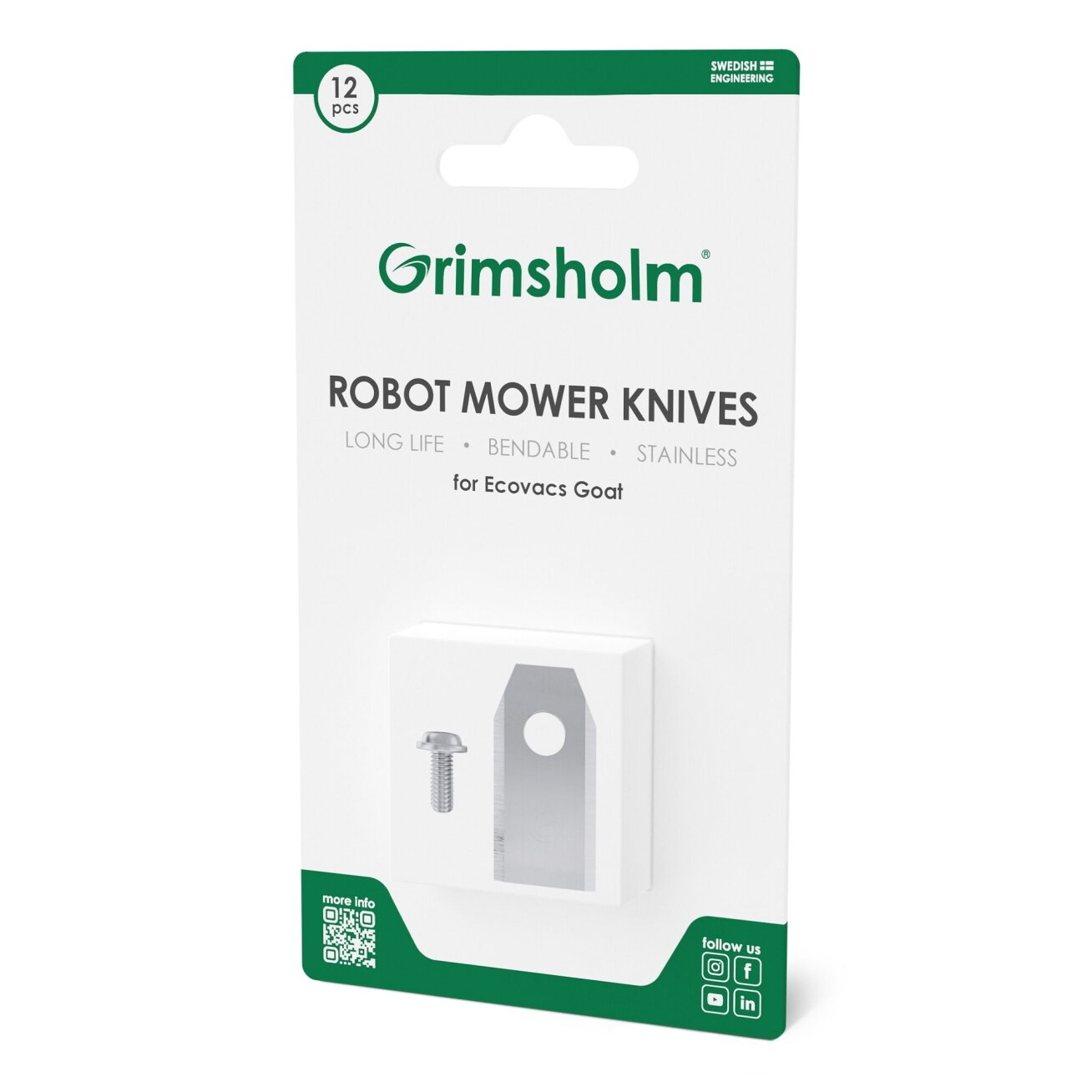 Grimsholm peiliukai Ecovacs Goat vejapjovei robotui, 12 vnt. Grimsholm peiliukai Ecovacs Goat vejapjovei robotui, 12 vnt.