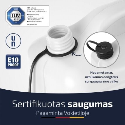 Plastikinis kuro bakelis 5 L hünersdorff, permatomas (UN, E10) 2 Plastikinis kuro bakelis 5 L hünersdorff, permatomas (UN, E10) 2